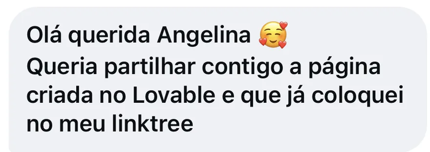 Mensagem de uma participante da imersão